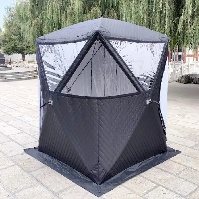 Outdoor Automatic Pop up 210D Oxford Cloth Three layer Thicken Camping Portable Sauna Tent With Large Window