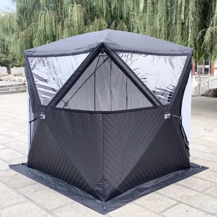 Outdoor Automatic Pop up 210D Oxford Cloth Three layer Thicken Camping Portable Sauna Tent With Large Window