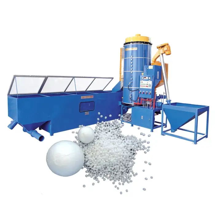 Economic Type EPS Continuous Pre Expanded Polystyrene Foam Beads Foaming Machine with Stainless Steel Dryer Bed