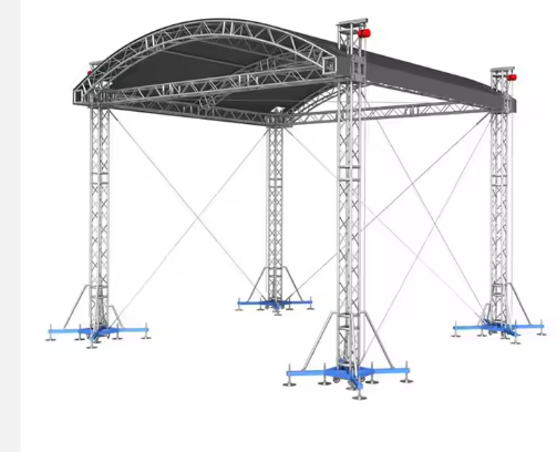 Event stage system with roof truss for concert