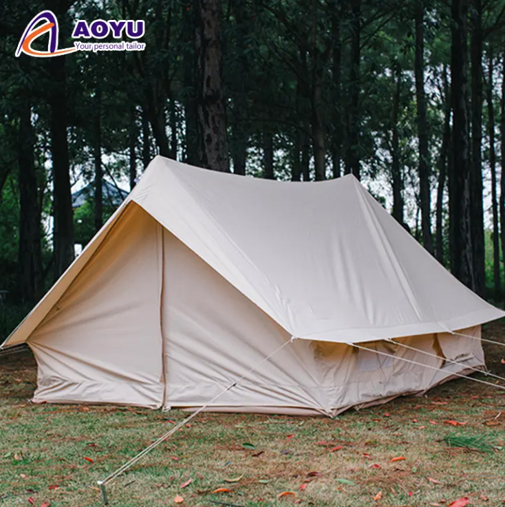 5M 2 Door 4-6 People Waterproof Canvas Bell Tents Camping Outdoor Cotton Camp Marquee Belle Tent