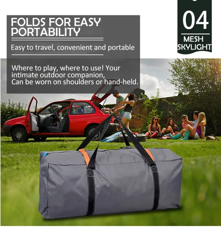 Portable Big Camping Tent Outdoor Camping Camp Tent 4 Persons Waterproof Automatic Family