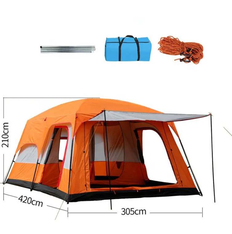 Portable Big Camping Tent Outdoor Camping Camp Tent 4 Persons Waterproof Automatic Family