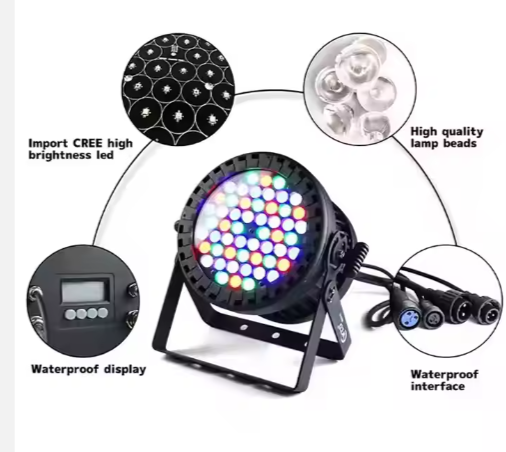 Waterproof IP65 54*3w 4in1 RGBW DMX Control LED Par Light For Outdoor Concert