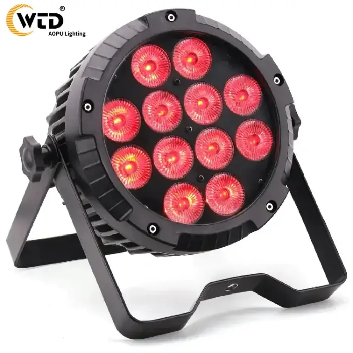 IP65 Waterproof Outdoor Stage Light 12X10W RGBW 4in LED Par Light DMX Silence Slim Flat Led Par