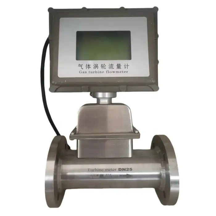 Flange Type Air Flowmeter Gas Natural Thread 4-20mA 24VDC Gas Turbine Flowmeter