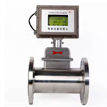 Flange Type Air Flowmeter Gas Natural Thread 4-20mA 24VDC Gas Turbine Flowmeter