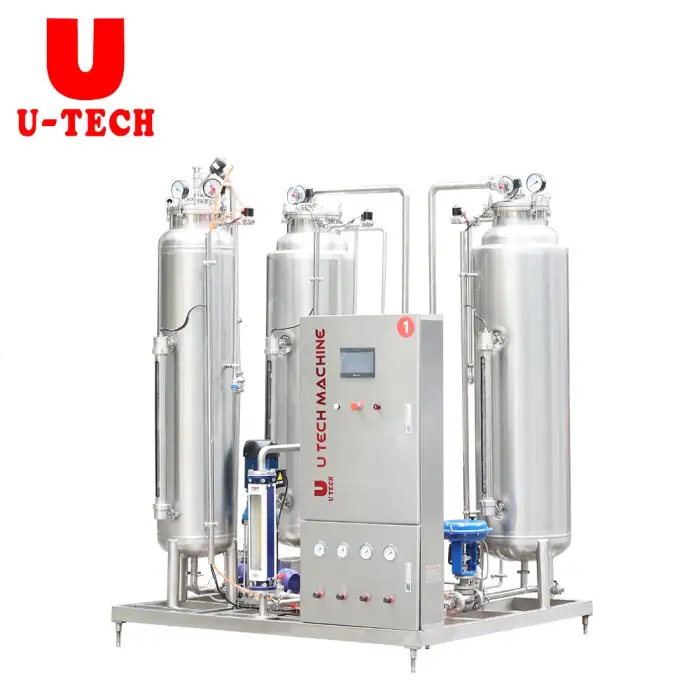 Complete Automatic Energy Beverage Soft Drinks Carbonated CO2 Mixer Gas Saturator Carbonator Mixing Equipment System