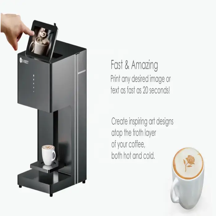 EVEBOT Rainbow 3D Printer - Selfie Coffee Printer for Latte Art and Cake Photos