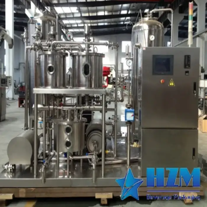 Automatic Online CO2 Soft Carbonated Beverage Mixing Blending Carbonation Machinery