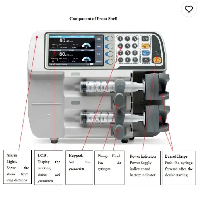 5 Inch LCD Portable Syringe Infusion Pump Automatic Single-Channel Precision Veterinary Syringe Double Digital Pump