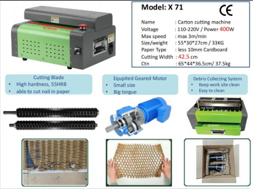 Cardboard Sheet Shredder Carton Recycling Machine For Converting Cardboard Into Packaging