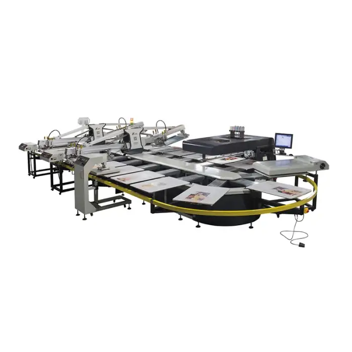 High Speed Screen Printer Automatic Octopus / Oval Screen Printing Machine