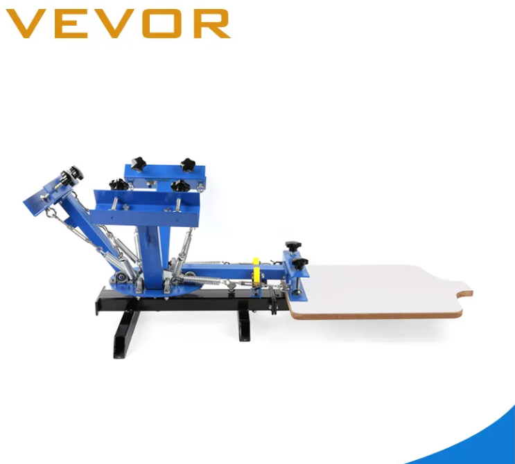 4 Color  1 Station slik  Screen Printing Machine  for T-shirt DIY Press Silk Screen Removable Pallet