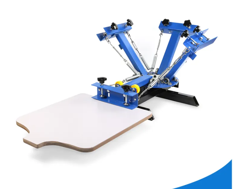 4 Color  1 Station slik  Screen Printing Machine  for T-shirt DIY Press Silk Screen Removable Pallet