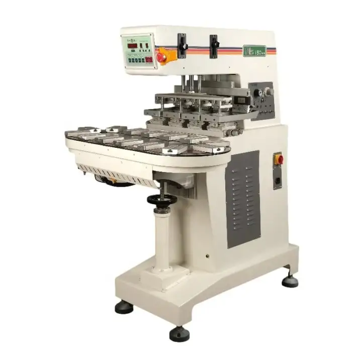 4 Color Customizable Rotary Table Large Ink Cup Clean Ink Tray High Pressure Pad Printing Machine