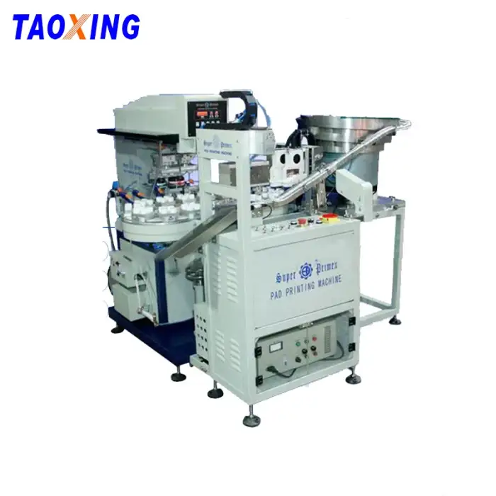 Popular Auto-matic 2 Color Tampografia Pad Printing Machine With Conveyor For Bottle Caps