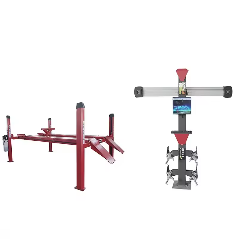 3D wheel aligner machine with post car lift