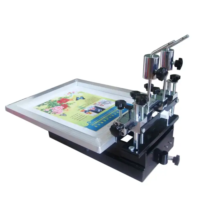 1 Color 3 Station  Simple Manual Micro-Adjustable desktop Silk Screen Printing Machine For Cloths