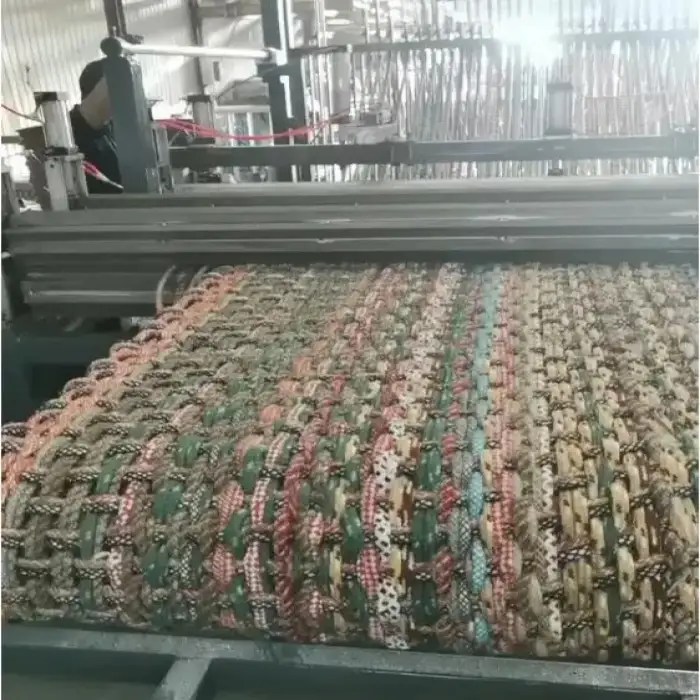 Hemp Rope Netting Machine Fully Automatic PLC Operated Coconut Coir Mat Weaving Machine Outdoor Carpets Production Line