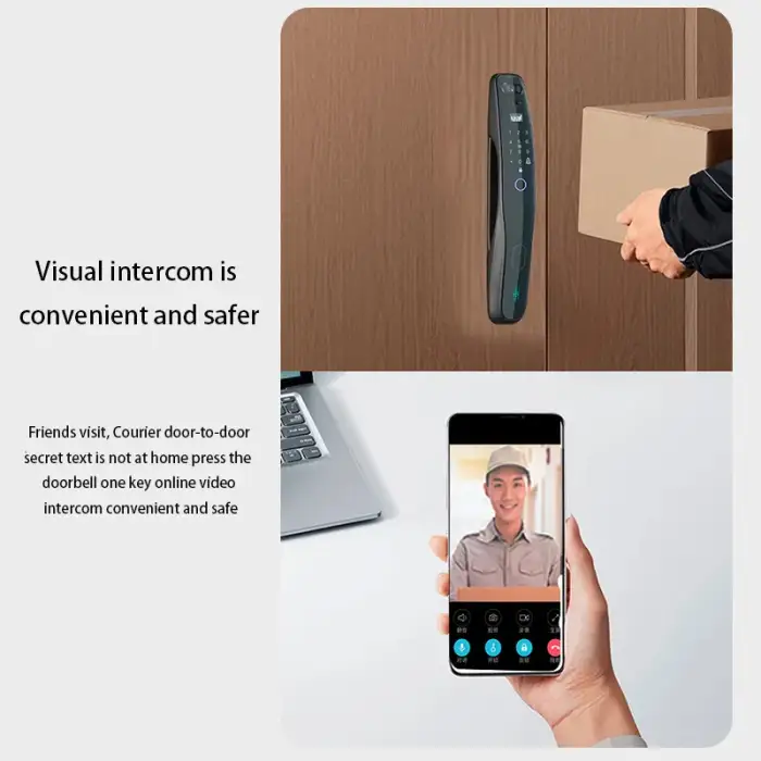 Smart Home Wifi Fingerprint Cerradura Inteligente Security Door Lock Camera