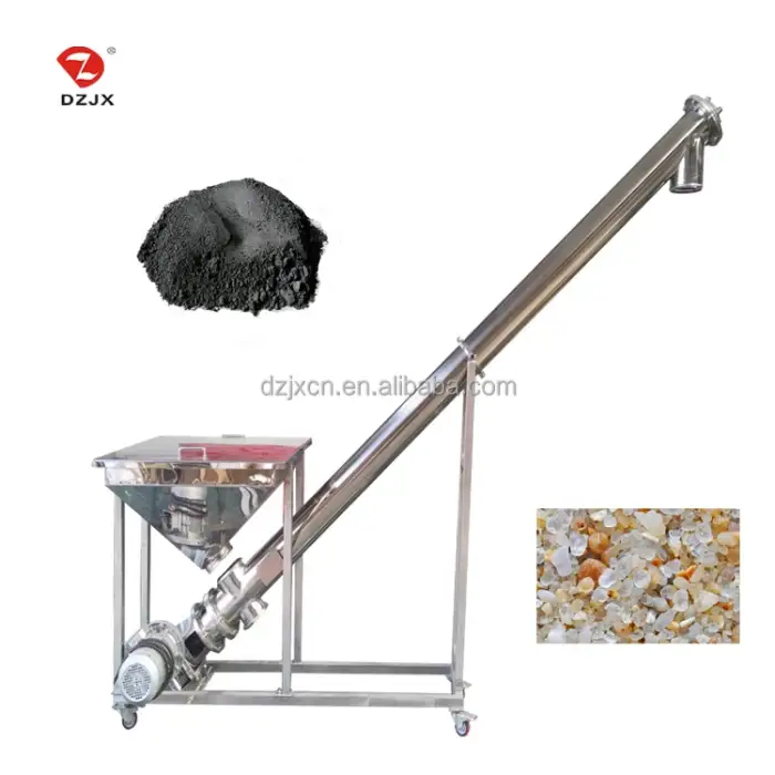 Stainless Steel Inclined Cement Salt Powder Conveyor Vertical Spiral Conveyor Auger Screw Feeder Manufacturer