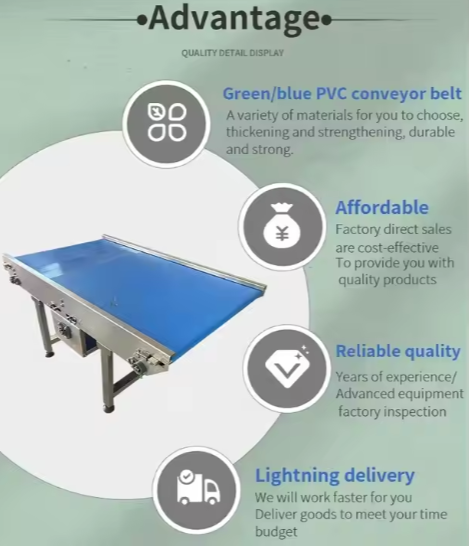 PVC Belt Conveyor For Automatic Production Line Intelligent Electric Motor PU Belt Conveyor