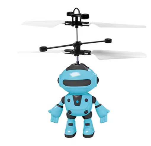 Mini Infrared Sensing Space Robot Remote Control Aircraft Gesture Control Light Emitting Helicopter Toy for Children