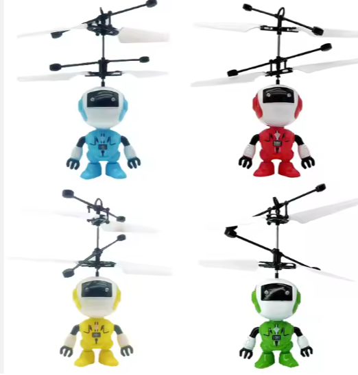 Mini Infrared Sensing Space Robot Remote Control Aircraft Gesture Control Light Emitting Helicopter Toy for Children