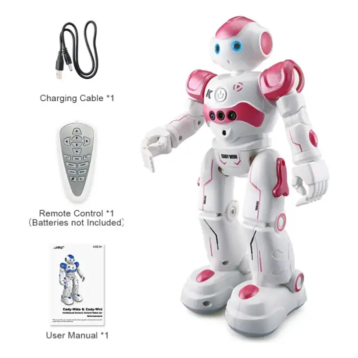 JJRC R2 Pink Smart Remote Control Robot Intelligent programmable gesture sensing dance toys auto display educational RC robot