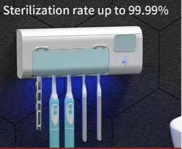 Light Box Uv-c Clean Disinfection Bathroom Holder Wall Mounted Sterilizer Timing Uv Toothbrush Sanitizer