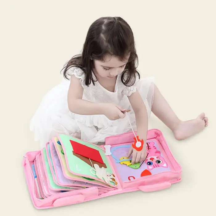 Polyester Soft Infant Montessori 3d Washable DIY Cloth Toy Book