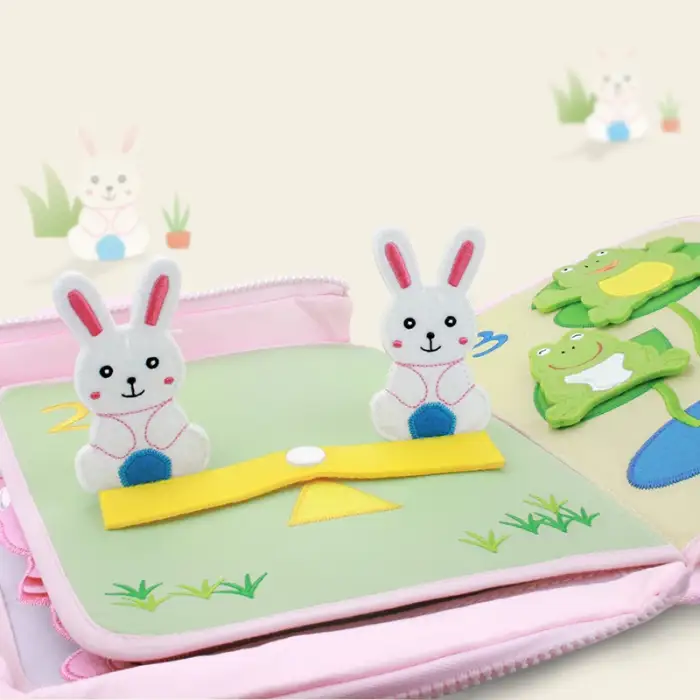 Polyester Soft Infant Montessori 3d Washable DIY Cloth Toy Book