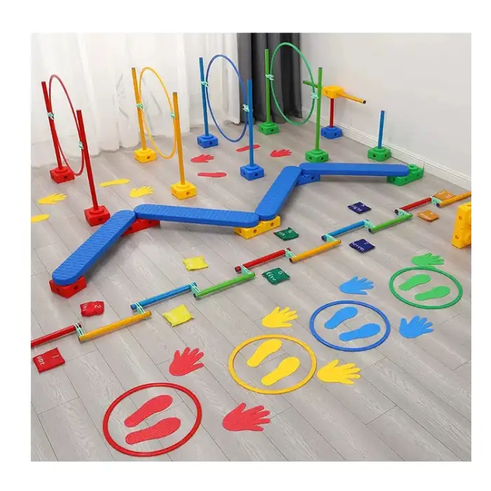 Nursery Kids Obstacle Course Training Balance & Coordination Jumping Play Combo Durable Plastic Agility Hoops Sensory Equipment