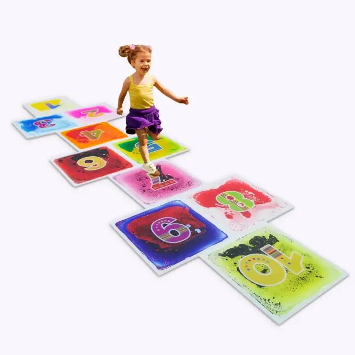 1 Set of 10  Digital Game Mat Liquid Floor Design for Children's fidget Educational Toy