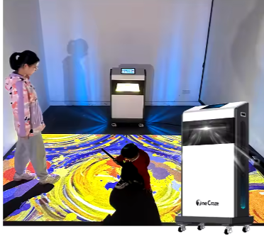 Movable Interactive Ground Machine Projection Games System 3D Hologram Mobile Floor Projector