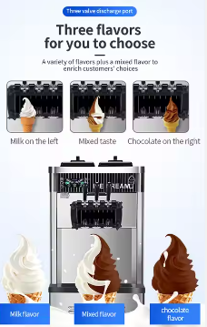 3 Flavor Commercial Soft Serve Ice Cream Machine