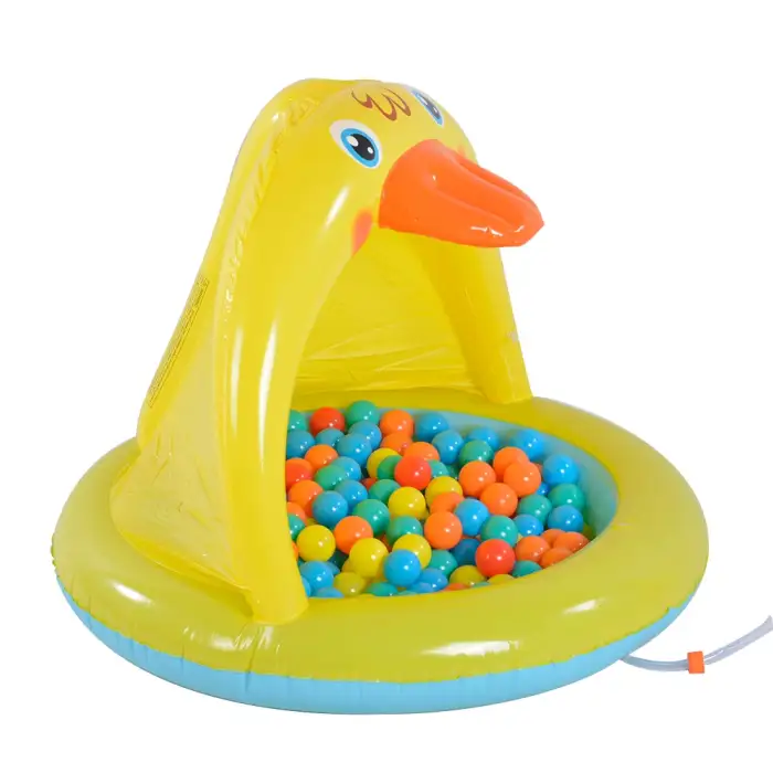 Duck Inflatable Baby Ball Pool With Shade Backyard kiddie pool sprinkler kids Paddling pool