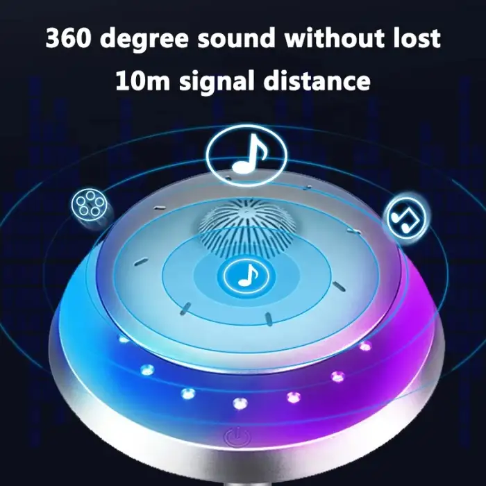 UFO Lossless Stereo Wireless Woofer LED Light Floating Magnetic Levitating Suspension 360 Degrees Rotation Music Speaker