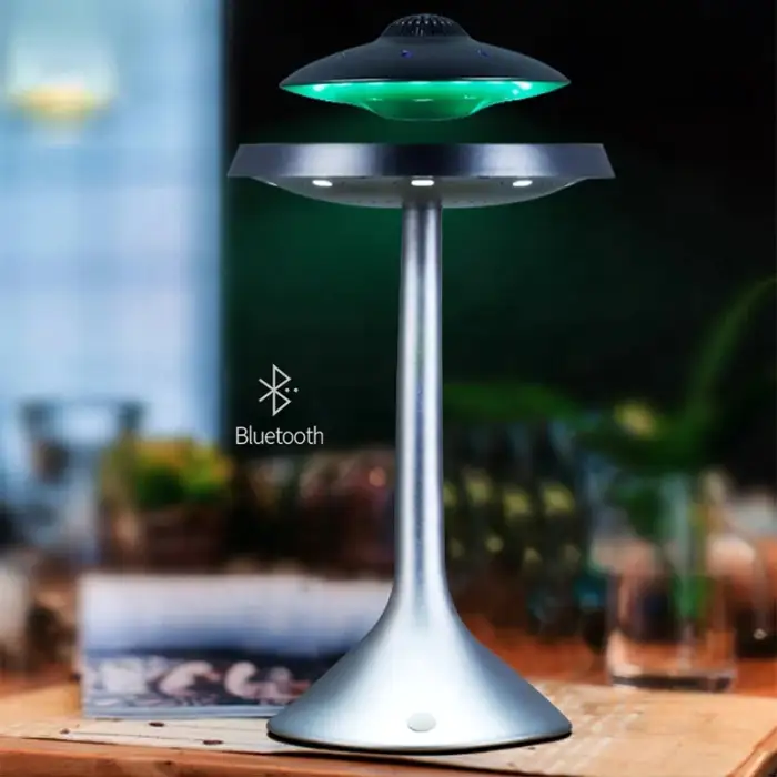 UFO Lossless Stereo Wireless Woofer LED Light Floating Magnetic Levitating Suspension 360 Degrees Rotation Music Speaker