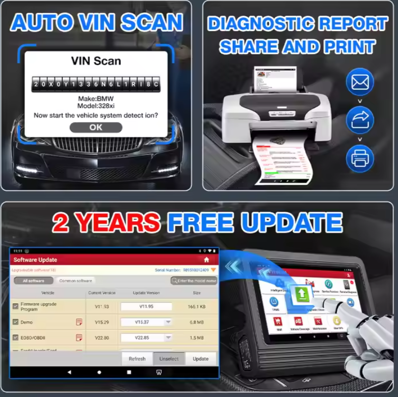 Launch X431 Pro V5.0 OBD2 Scanner Full System Free Update 2 Years Auto Diagnostic Tools