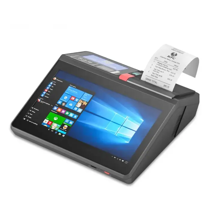 11.6 Inch Windows 10 Pro POS System Cash Register Countertop POS Machine with Printer Scanner MSR RFID Battery Options