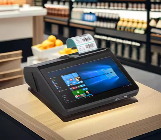 11.6 Inch Windows 10 Pro POS System Cash Register Countertop POS Machine with Printer Scanner MSR RFID Battery Options