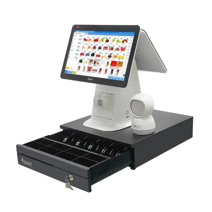 POS-G156 15inch All In One Smart POS Machine Touch Screen System WIth  Pos Printer