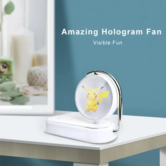 Wireless Charger Led Smart Home Night Light 3D Hologram Ventiladores Holograficos Holographic Display Holograma 3D Hologram Fan