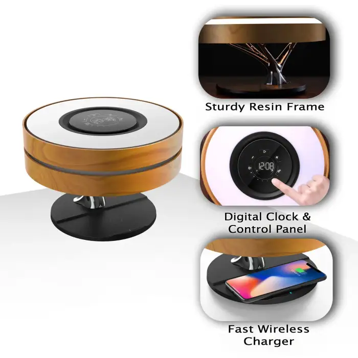 Wireless Charger and Bluetooth Speaker for Smart Home Decor