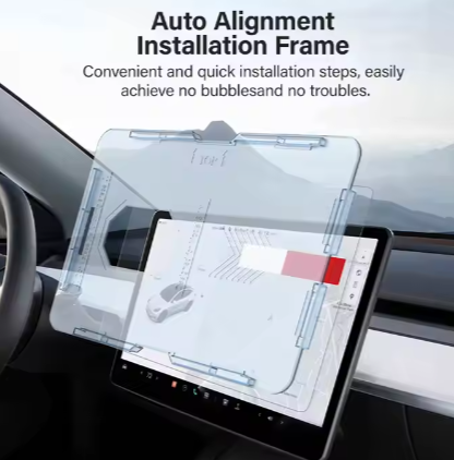 GPS Accessories of Cybertruck AG Matte Glass Screen  Protector for Tesla model y 3 with Esay Install tool