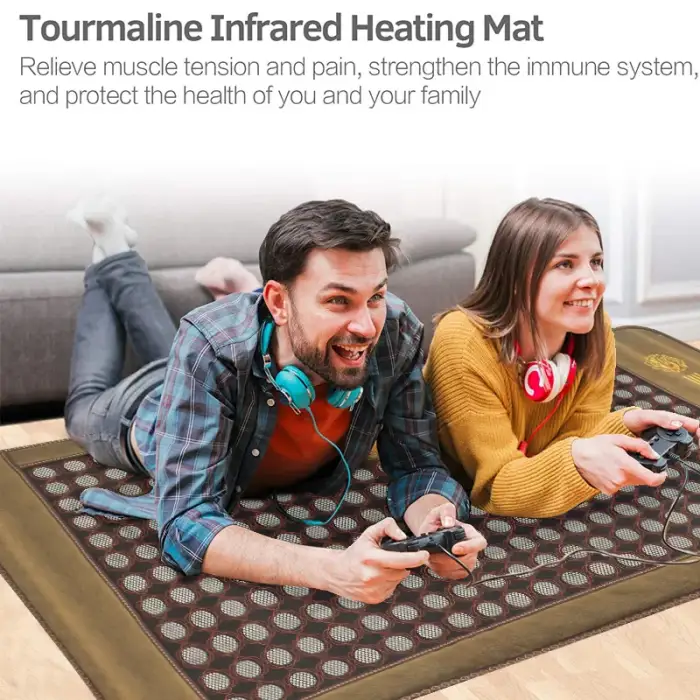 Infrared Heat Therapy Healing Natural Jade Mat Pad Negative Ions Mattress Tourmaline Stones Sofa Pad Smart Controller