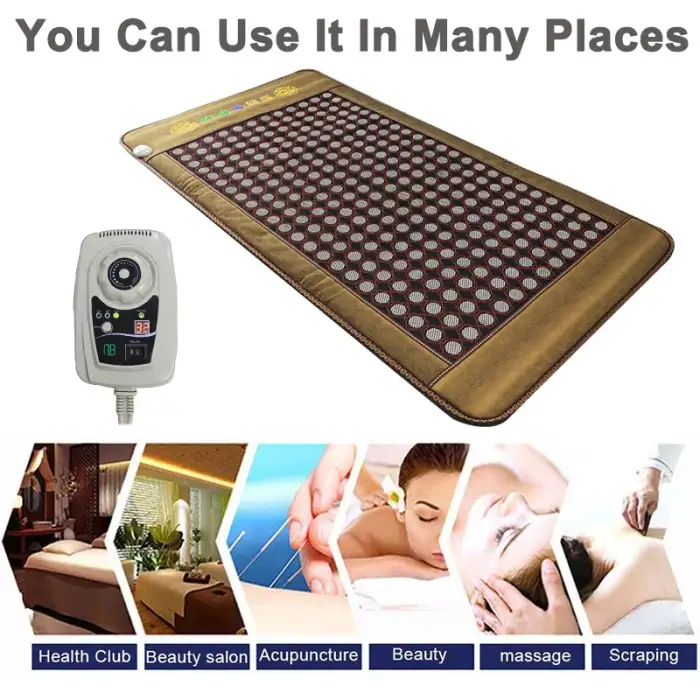 Infrared Heat Therapy Healing Natural Jade Mat Pad Negative Ions Mattress Tourmaline Stones Sofa Pad Smart Controller