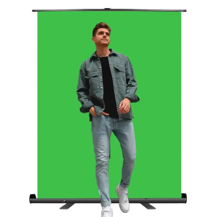 Green Screen Collapsible Chroma Key Backdrop Wrinkle Resistant Fabric Ultra Quick Setup